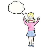 clever blond girl with idea N2