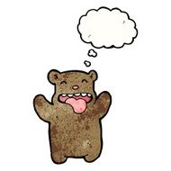 cartoon funny bear wtih thought bubble N2