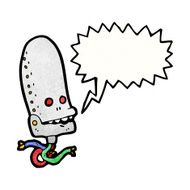 spooky robot head cartoon N6