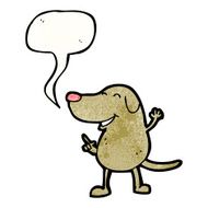 cartoon dog with speech bubble N46
