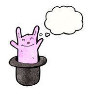 happy rabbit in top hat
