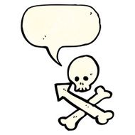 skull and crossbones arrow symbol N4