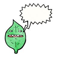 cartoon leaf with speech bubble N22