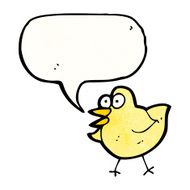 cartoon funny bird with speech bubble N17