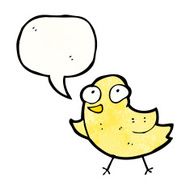 cartoon funny bird with speech bubble N18