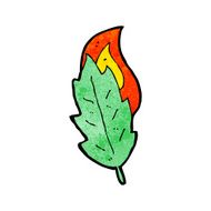 cartoon burning leaf N16