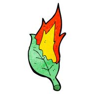 cartoon burning leaf N18