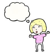 cartoon woman with thougth bubble N2