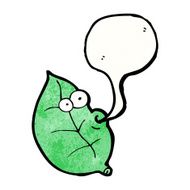 cartoon leaf with speech bubble N23