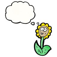 cartoon flower with thought bubble N56