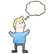 cartoon man with thought bubble N85