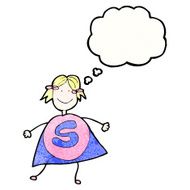 child&#039;s drawing of a superhero girl N6