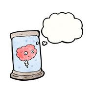 cartoon brain in jar N10