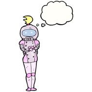 cartoon female astronaut N32