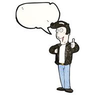cartoon cool guy giving thumbs up symbol N2