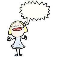 cartoon blond woman talking loudly N2