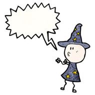 Cartoon Wizard Casting Spell N13