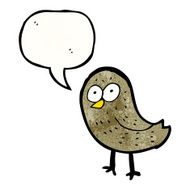 cartoon bird with speech bubble N354