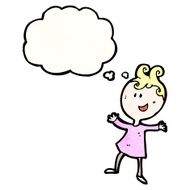 happy girl with thought bubble N2