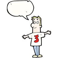 cartoon man in number three shirt N7