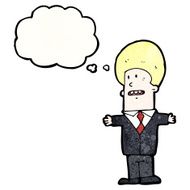 cartoon businessman with thought bubble N15