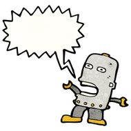 cartoon funny robot with speech bubble N108