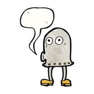 cartoon funny robot with speech bubble N109