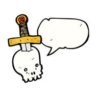 skull and sword cartoon N5