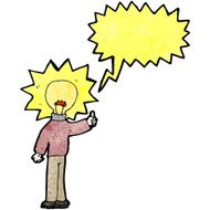 cartoon idea light bulb man N4