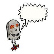 scary robot head cartoon N4