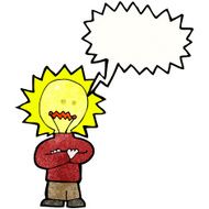 cartoon idea light bulb man N6