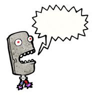 scary robot head cartoon N5