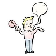 cartoon camp man with cup of tea N5