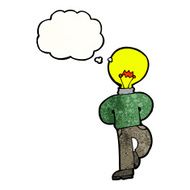 cartoon man with light bulb head N3