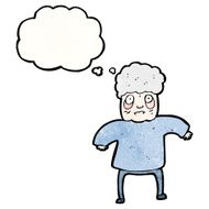 cartoon old woman with thought bubble N12