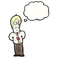 cartoon man with thought bubble N87
