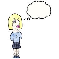 cartoon ugly woman with thought bubble N2