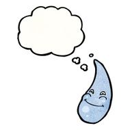 cartoon raindrop with thought bubble N3