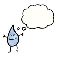 cartoon raindrop with thought bubble N4