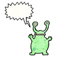 alien with speech bubble cartoon N4