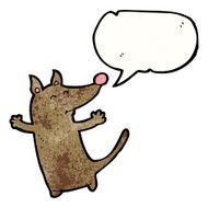 cartoon little dog with thought bubble N37