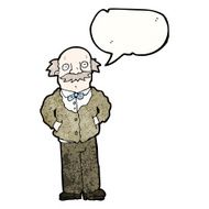 cartoon old man with speech bubble N29