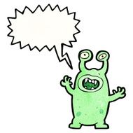alien with speech bubble cartoon N5