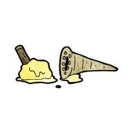 dropped melting ice cream cartoon N2