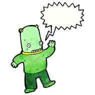 alien with speech bubble cartoon N6