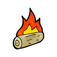 cartoon burning wood logs N7