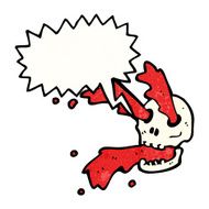 cartoon blood spurting skull N2