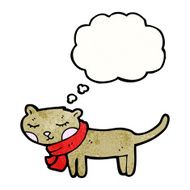 cartoon cat with thought bubble N132