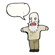 cartoon old man with speech bubble N30