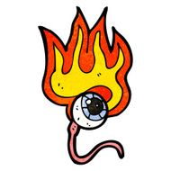 cartoon burning eyeball N5